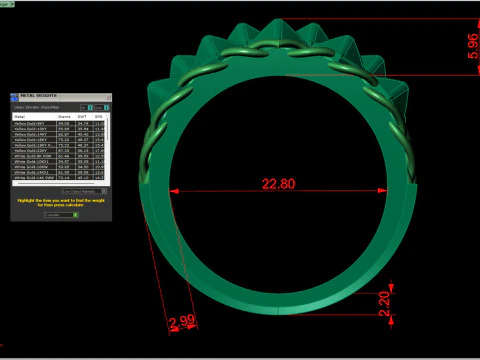 Big Pyramid Stud Ring Wide Woven Band STL CAD File 3D Print Model