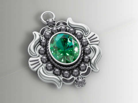 美洲原住民风格吊坠银 925 文件适用于 CAD 3D 打印模型