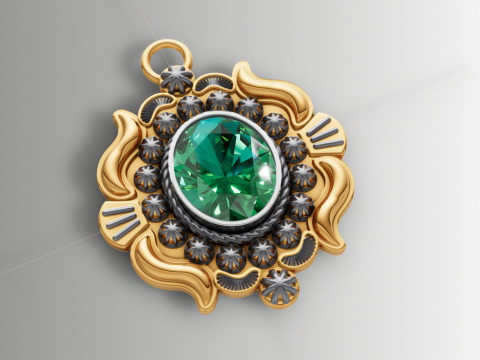 美洲原住民风格吊坠银 925 文件适用于 CAD 3D 打印模型