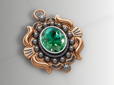 美洲原住民风格吊坠银 925 文件适用于 CAD 3D 打印模型