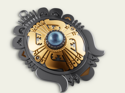 部落徽章吊坠 STL CAD 文件 3D 打印模型