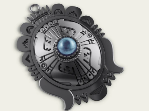 Tribal Medallion Pendant STL CAD File 3D Print Model