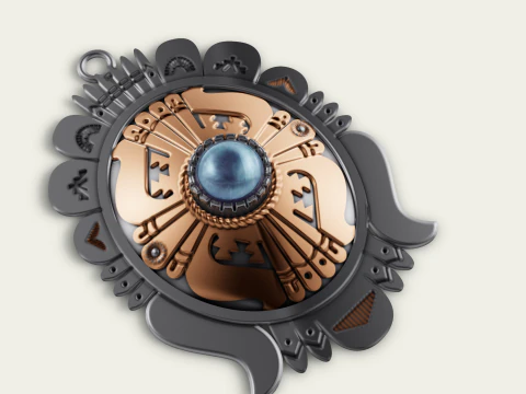Tribal Medallion Pendant STL CAD File 3D Print Model