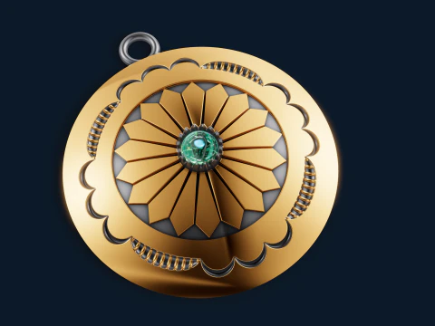 Duży medalion z tarczą plemienną w stylu indiańskim Model do druku 3D