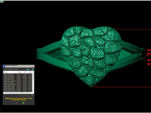 Nugget Heart Ring Nugget Ring Heart Ring 3dm STL 3D Print Model