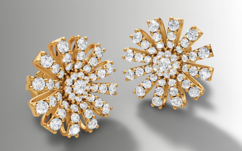 File CAD STL per orecchini pendenti con due foglie di pietra Modello di stampa 3D .c4d .max .obj .3ds .fbx .stl .blend