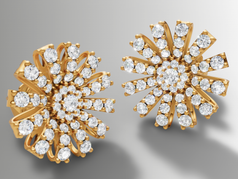 两片石叶吊坠耳环 STL CAD 文件 3D 打印模型