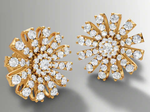 Kolczyki zwisające z dwoma kamiennymi liśćmi, plik STL CAD Model do druku 3D