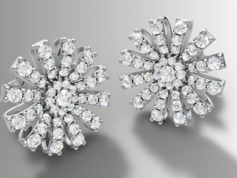 Висяча сережка з двома кам’яними листочками STL CAD-файл 3D Принт Модель