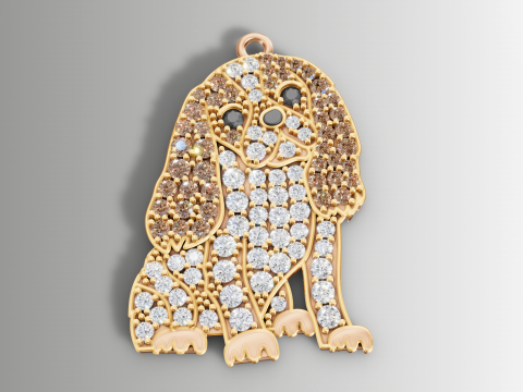 Colgante de perro Cavalier King Charles Spaniel Modelo de impresión 3D