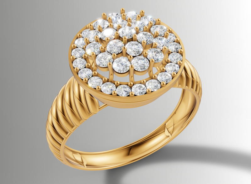 Cincin Cluster Bulat Pita Memutar Model Cetak 3D .c4d .max .obj .3ds .fbx .stl .blend 