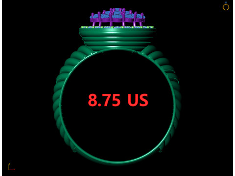 Cincin Cluster Bulat Pita Memutar Model Cetak 3D