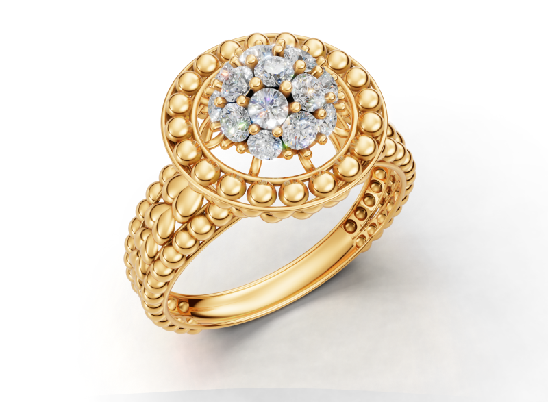 Ball Bead Cluster Halo Ring 3D Print Model .c4d .max .obj .3ds .fbx .stl .blend