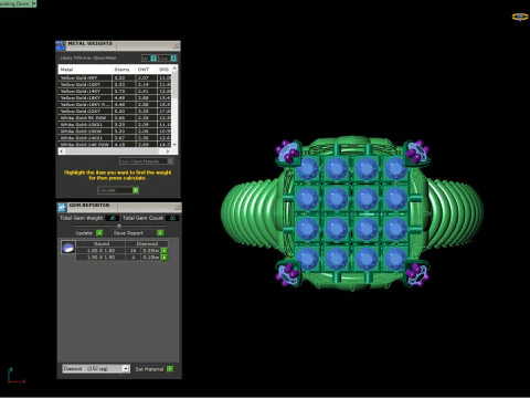 Square Cluster Ribbed Band Ring 3D Print Model