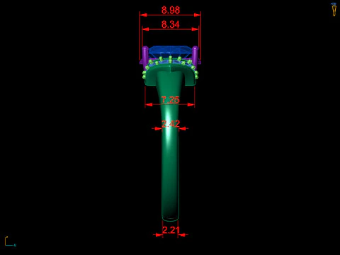 Cincin Batu Sisi Memutar Solitaire Oval Model Cetak 3D