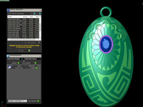 Sunburst Oval Tribal Medallion Pendant 3D Print Model
