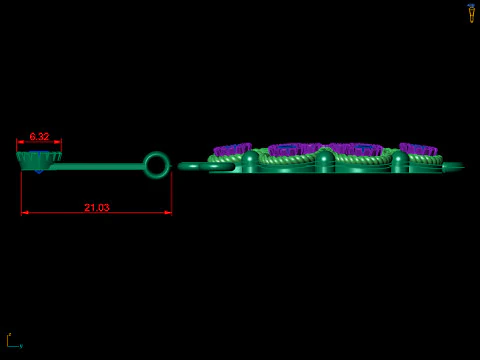 &Ccedil;i&ccedil;ekli Kalp Madalyon ve Damla Charm Seti 3D Baskı Modeli