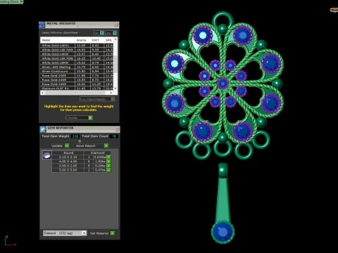 &Ccedil;i&ccedil;ekli Kalp Madalyon ve Damla Charm Seti 3D Baskı Modeli