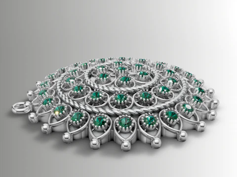 Triple Tier Floral Sunburst Medallion 3D Print Model
