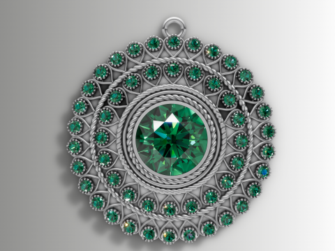 Medallón de racimo floral abovedado grande Modelo de impresión 3D