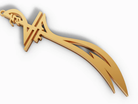 Duży wisiorek z mieczem Zulfiqar Model do druku 3D