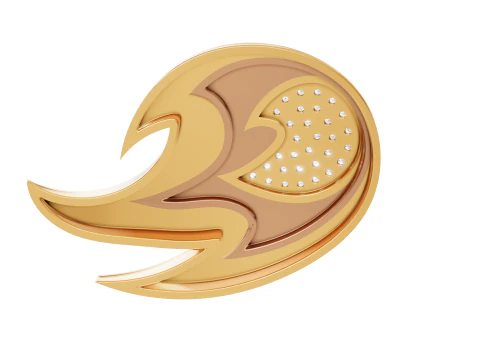 Stylized Fire Flame Gem-Set Pendant 3D Print Model