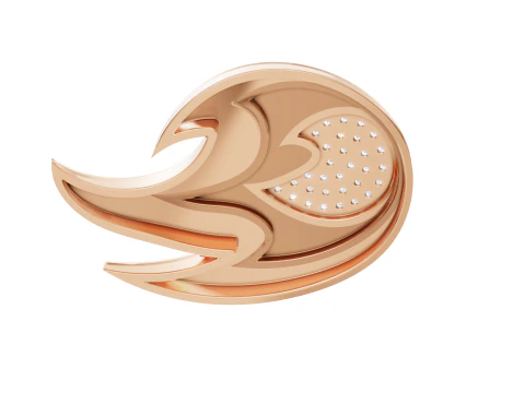 Stylized Fire Flame Gem-Set Pendant 3D Print Model