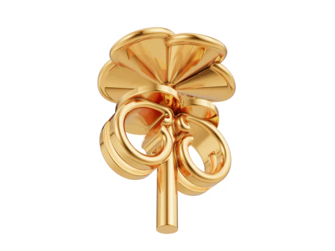 Interlocking Petal Floral Stud Earrings 3D Print Model