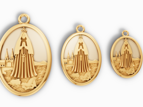 Zestaw owalnych medalion&oacute;w z ikonami religijnymi potr&oacute;jnej wielkości Model do druku 3D