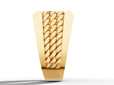 Medusa Signet Ring with Braided Shoulders 3D Print Model