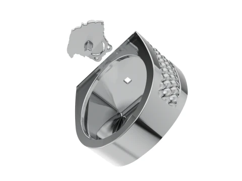 Medusa Signet Ring with Braided Shoulders 3D Print Model