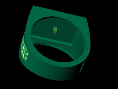 Majestic Eagle Signet Ring with Braided Shoulders 3D Print Model