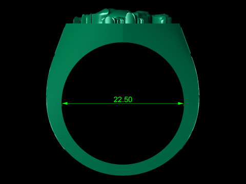 Heraldic Unicorn Shield Signet Ring 3D Print Model