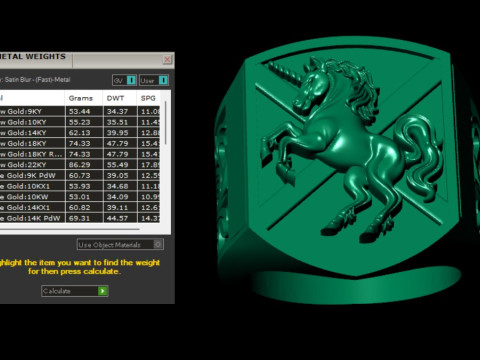 Heraldic Unicorn Shield Signet Ring 3D Print Model