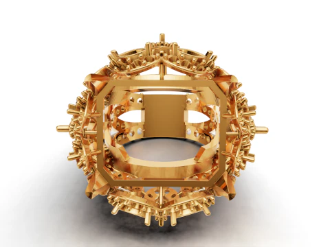 Massive Statement Cocktail Halo Ring US Size 9 3D Print Model
