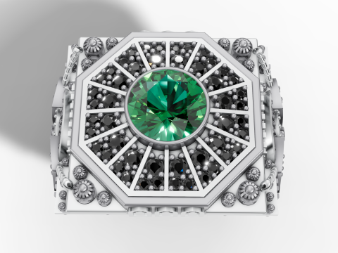 Gold Arabic Mosque Inspired Ring CAD 3D Print Model