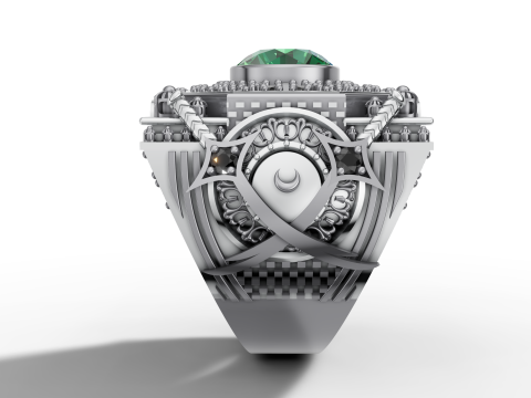 Gold Arabic Mosque Inspired Ring CAD 3D Print Model