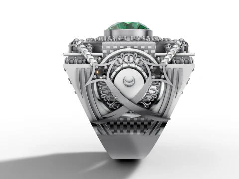 Gold Arabic Mosque Inspired Ring CAD 3D Print Model