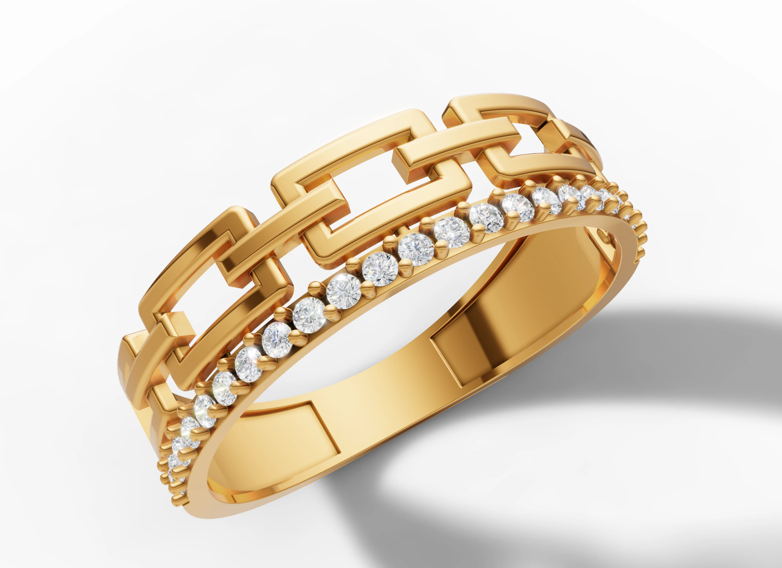 Modern Chain Link Band - US Size 7 Jewelry 3D Print File 3D Print Model .c4d .max .obj .3ds .fbx .stl .blend