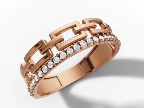 Modern Chain Link Band - US Size 7 Jewelry 3D Print File 3D Print Model