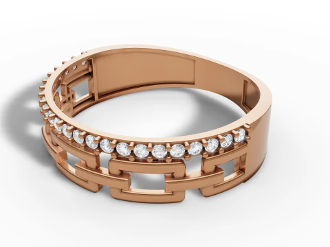 Modern Chain Link Band - US Size 7 Jewelry 3D Print File 3D Print Model