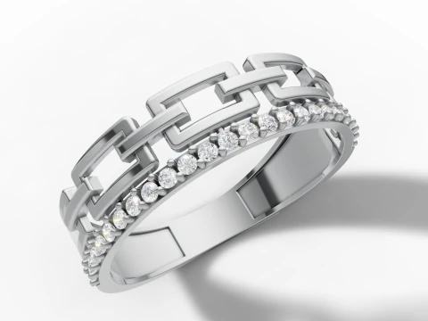 Modern Chain Link Band - US Size 7 Jewelry 3D Print File 3D Print Model