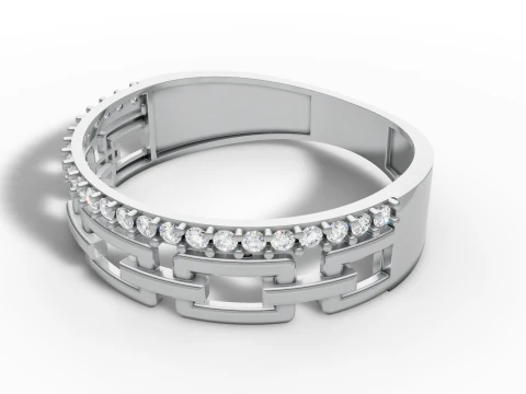 Modern Chain Link Band - US Size 7 Jewelry 3D Print File 3D Print Model