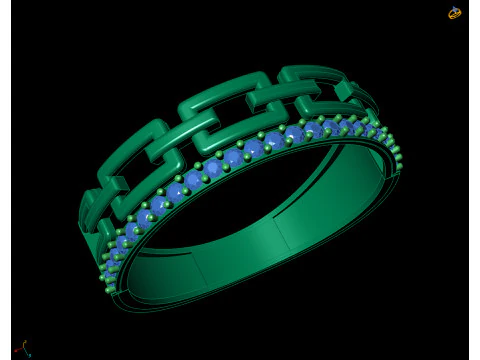 Modern Chain Link Band - US Size 7 Jewelry 3D Print File 3D Print Model