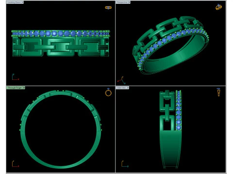 Modern Chain Link Band - US Size 7 Jewelry 3D Print File 3D Print Model