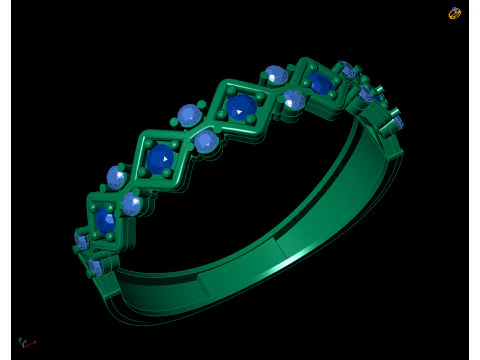 Diamond Emerald-Cut Halo Statement Ring 3D Print Model