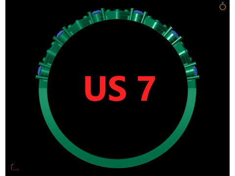 Diamond Emerald-Cut Halo Statement Ring 3D Print Model