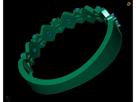 Diamond Emerald-Cut Halo Statement Ring 3D Print Model