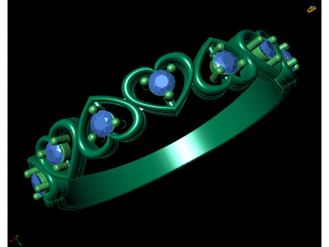 Heart-Shaped Diamond Ring CAD 3D Print Model