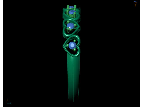 Heart-Shaped Diamond Ring CAD 3D Print Model